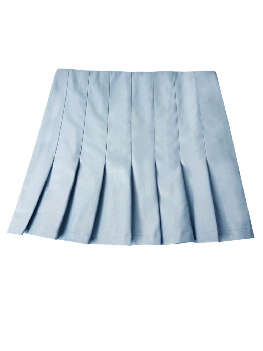 AUREUM SKY BLUE VEGAN LEATHER PLEATED MINI SKIRT 90'S Y2K SPORTY FRESH M